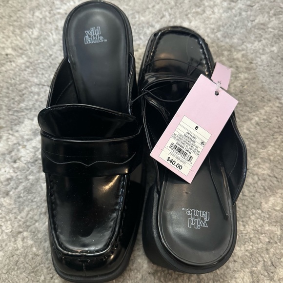 NWT Women's Eileen Mule Heels - Wild Fable Black size 8 - Picture 7 of 7